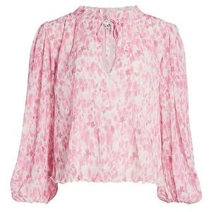 Ganni Floral Plissé Georgette Blouse NWT
